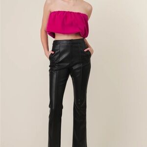 Line & Dot Reina Vegan Leather Flare Pants